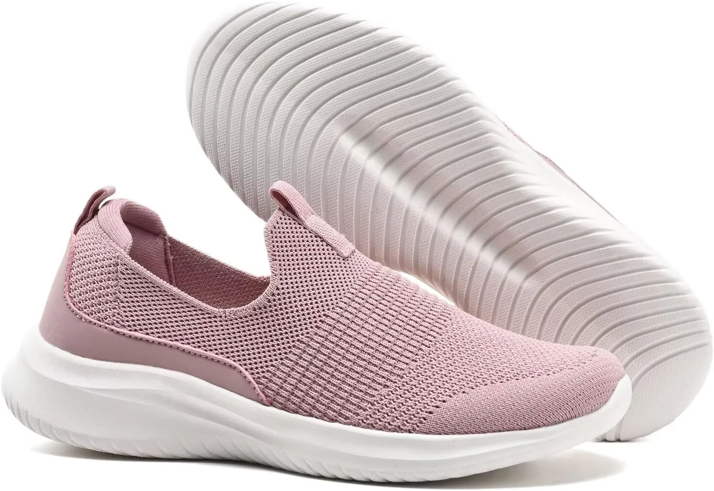 TIOSEBON Women's Walking Tennis Shoes Knit Slip on Mesh Comfortable Sneaker