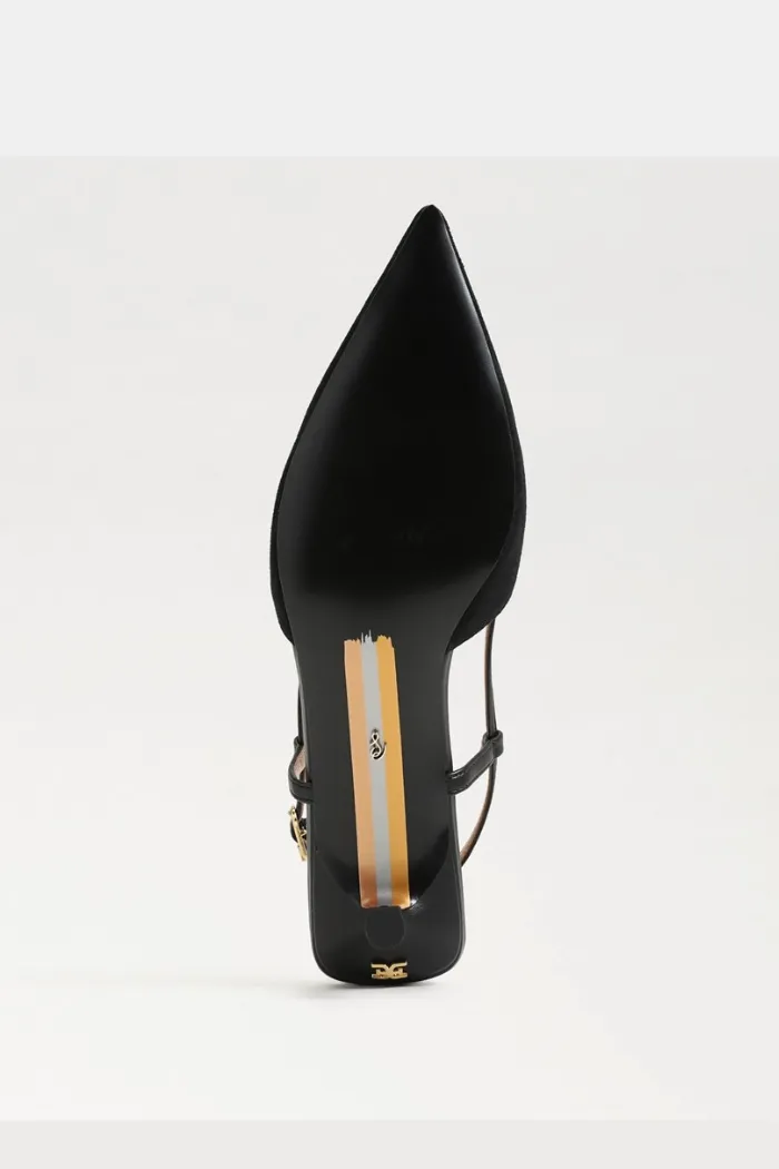 Toni Slingback Kitten Heel-Black Suede