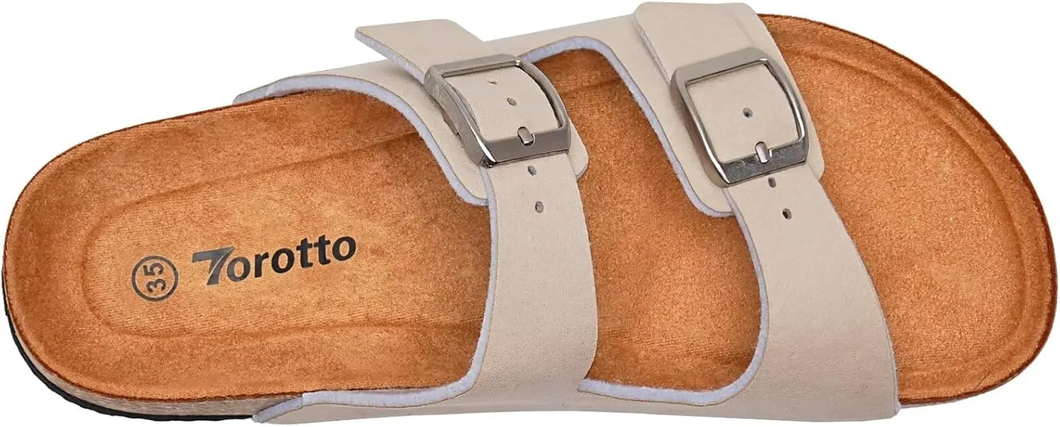 Torotto Kids Sandals Boys Girls Slide Summer Non-slip Cork Sandals with Adjustable Straps for Indoor & Outdoor