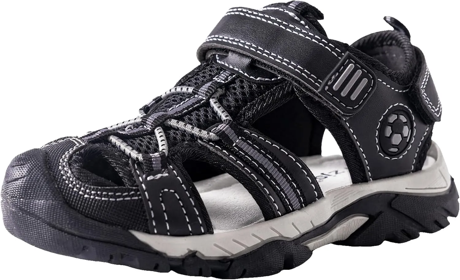 TZJS Girls Boys Sandals Kids Closed Toe Outdoor Hiking Sandal Lightweight Athletic Adjustable Straps Summer Shoes for Toddler/Little Kid