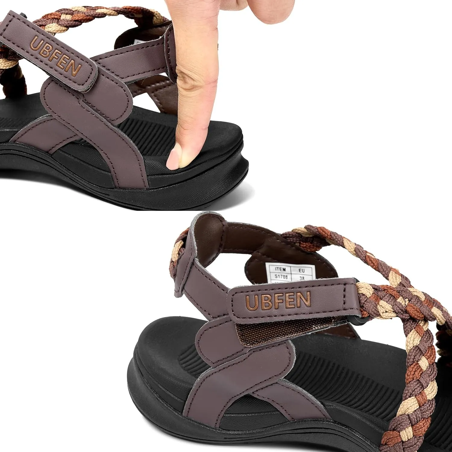 UBFEN Womens Hiking Sandal Sport Sandal Outdoor Comfortable with Adjustable Straps
