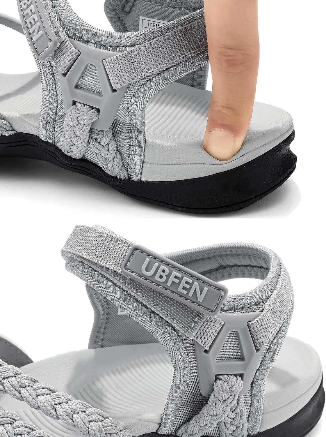 UBFEN Womens Hiking Sandals Sport Walking Adjustable Hook Ankle Straps Comfortable Outdoor Beach Athletic Shoes