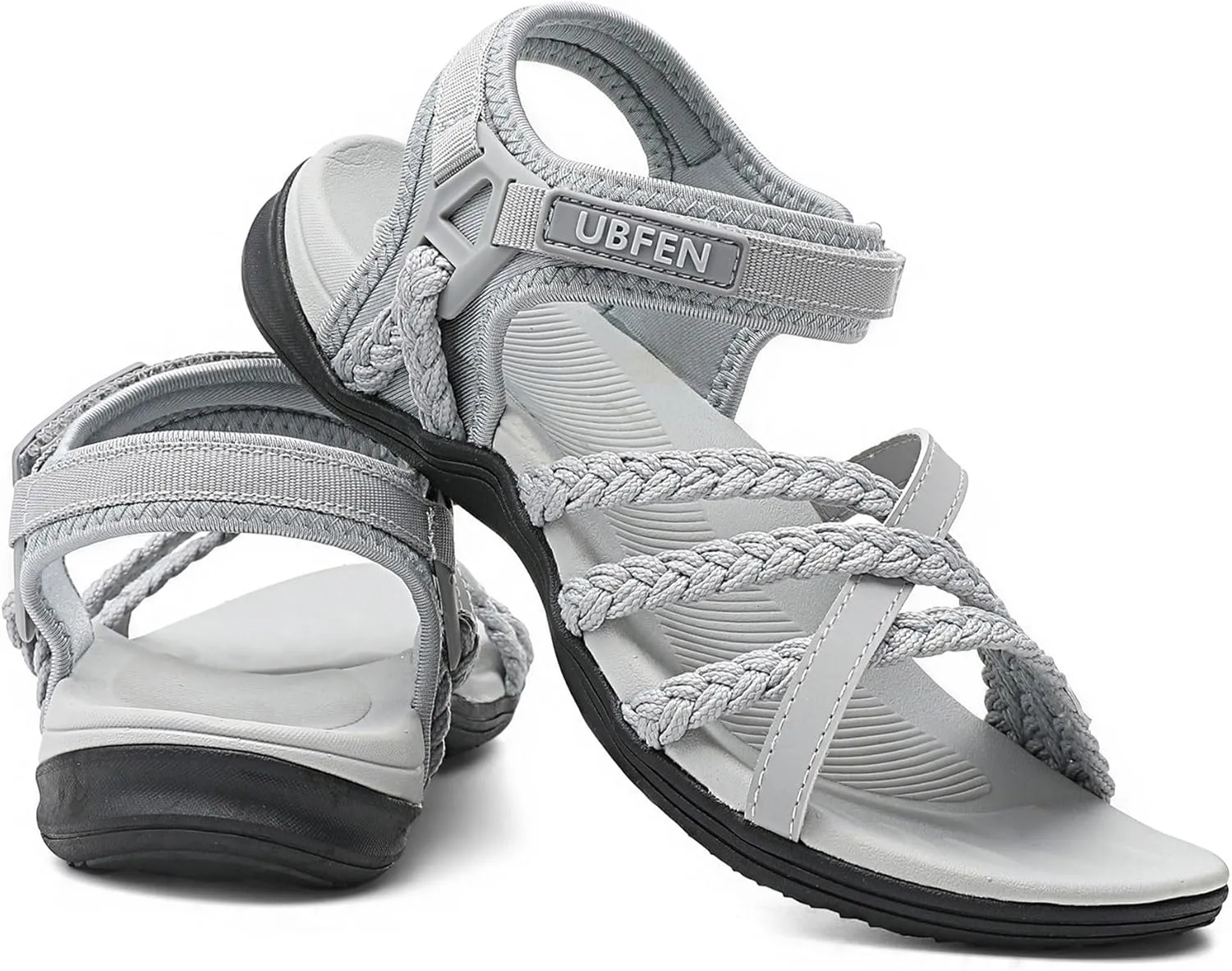 UBFEN Womens Hiking Sandals Sport Walking Adjustable Hook Ankle Straps Comfortable Outdoor Beach Athletic Shoes