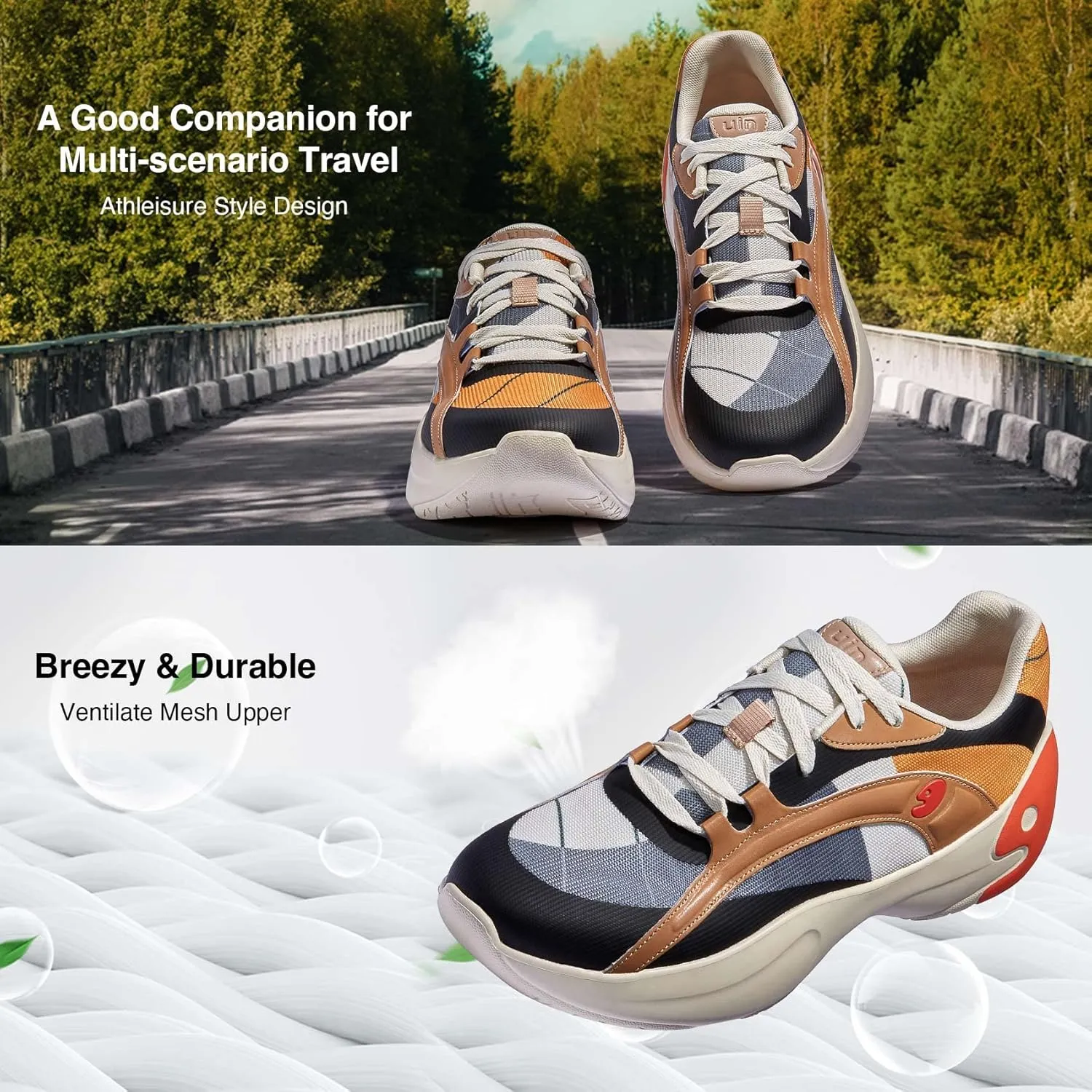 UIN Men's Art Travel Walking Shoes Slip On Casual Lightweight Wide Toe Comfort Fashion Sneaker Salamanca