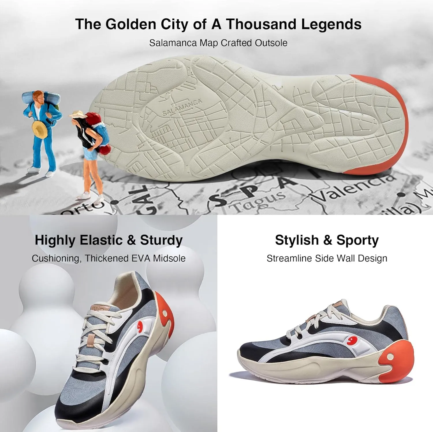 UIN Men's Art Travel Walking Shoes Slip On Casual Lightweight Wide Toe Comfort Fashion Sneaker Salamanca