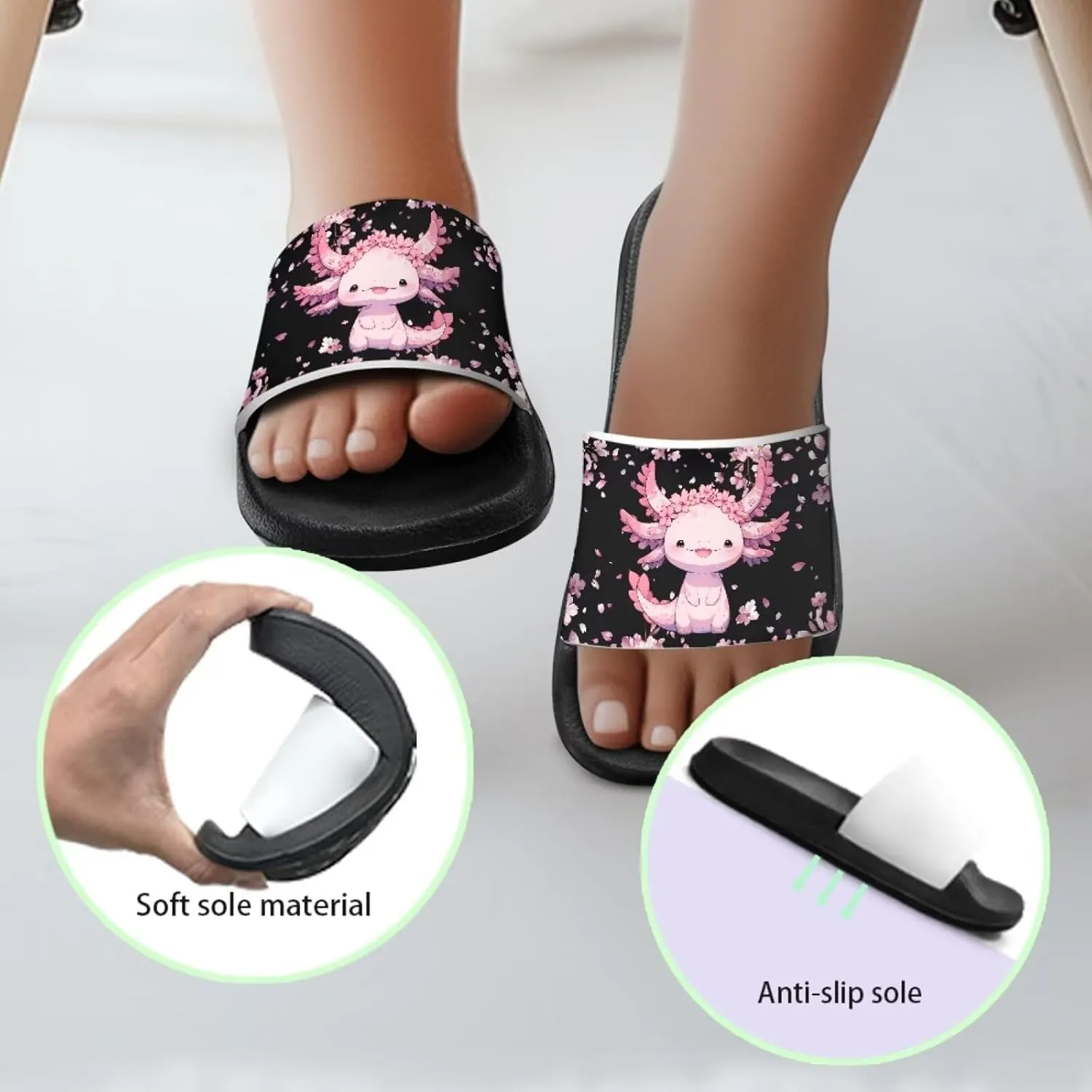 Unisex Slides for Girls Boys Comfortable Slippers Slides Non-slip Shower Shoes House Fashion Thick for Indoor & Outdoor Gifts