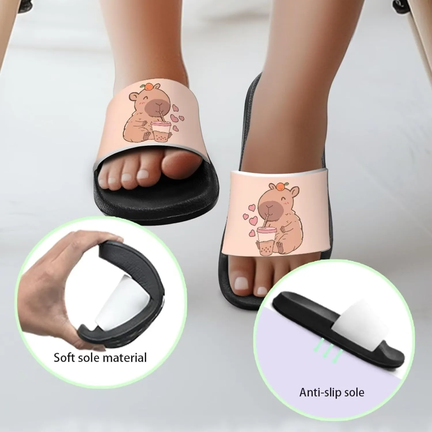 Unisex Slides for Girls Boys Comfortable Slippers Slides Non-slip Shower Shoes House Fashion Thick for Indoor & Outdoor Gifts