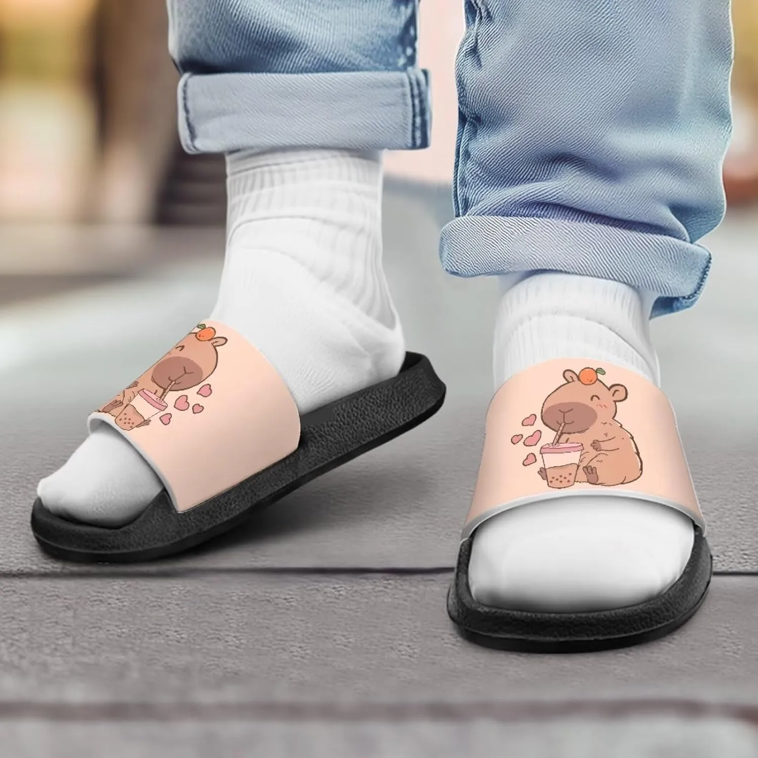 Unisex Slides for Girls Boys Comfortable Slippers Slides Non-slip Shower Shoes House Fashion Thick for Indoor & Outdoor Gifts