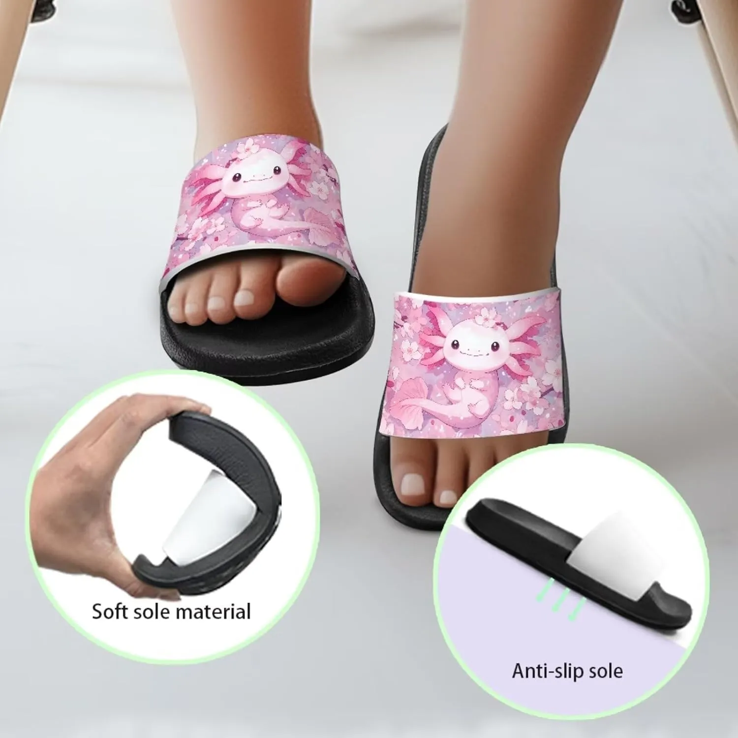 Unisex Slides for Girls Boys Comfortable Slippers Slides Non-slip Shower Shoes House Fashion Thick for Indoor & Outdoor Gifts