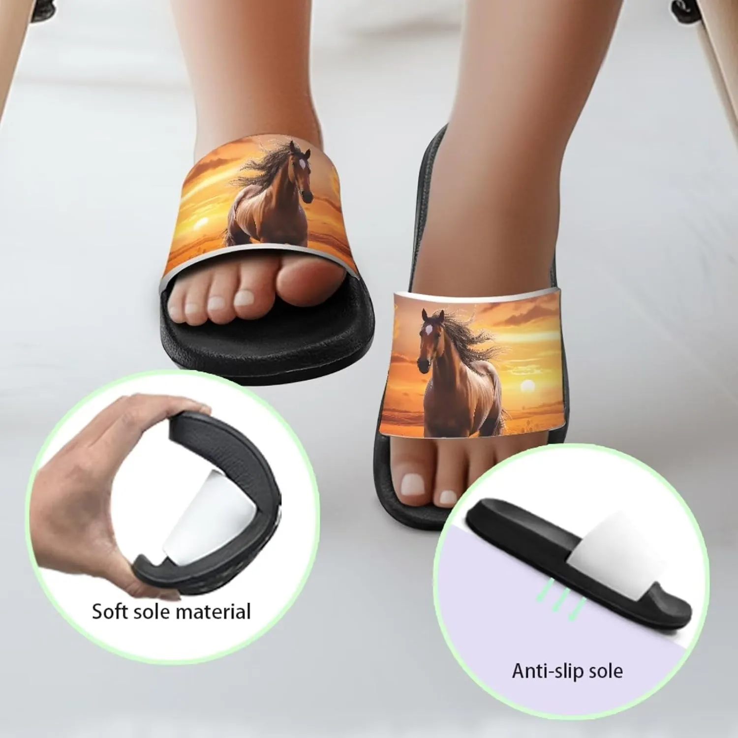 Unisex Slides for Girls Boys Comfortable Slippers Slides Non-slip Shower Shoes House Fashion Thick for Indoor & Outdoor Gifts