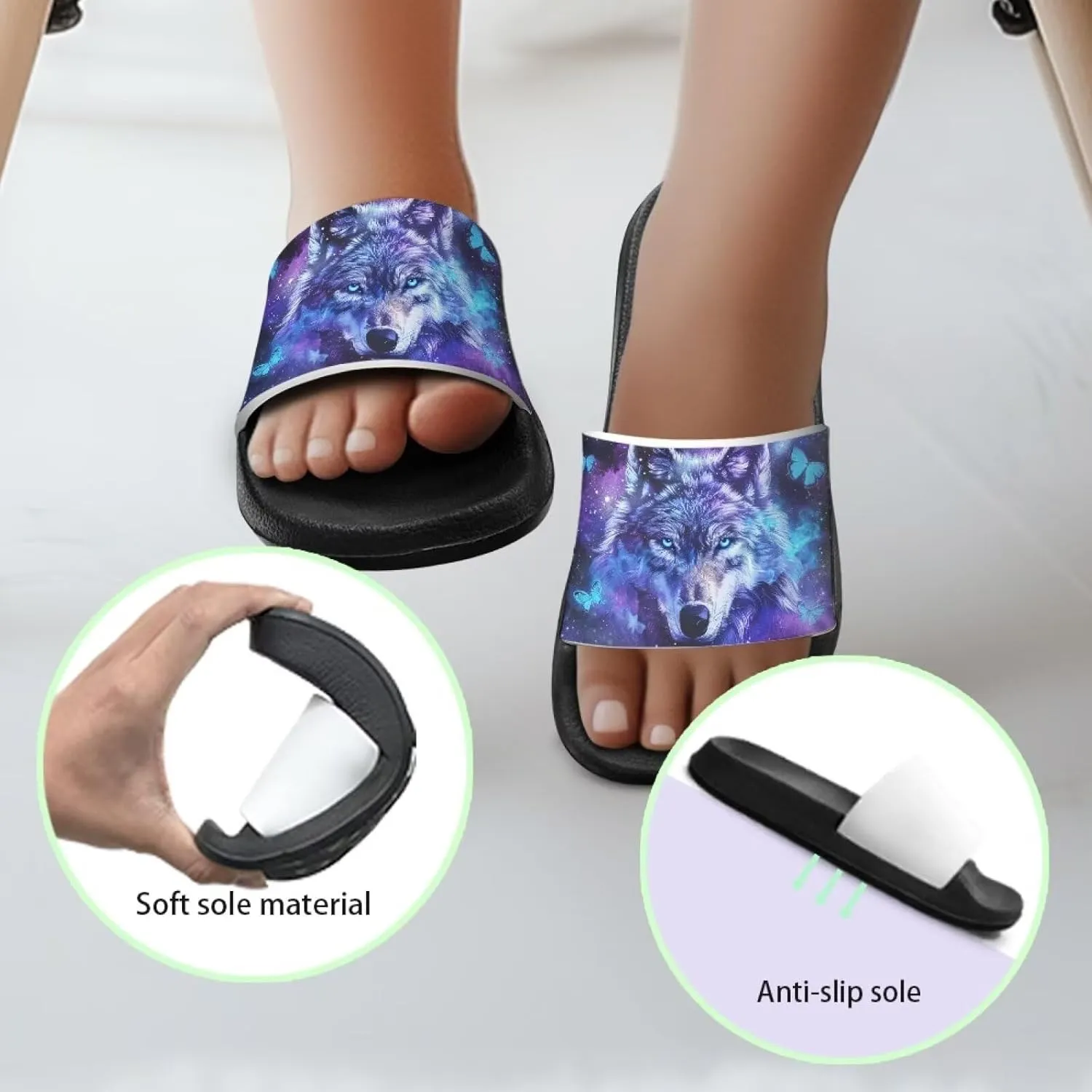 Unisex Slides for Girls Boys Comfortable Slippers Slides Non-slip Shower Shoes House Fashion Thick for Indoor & Outdoor Gifts