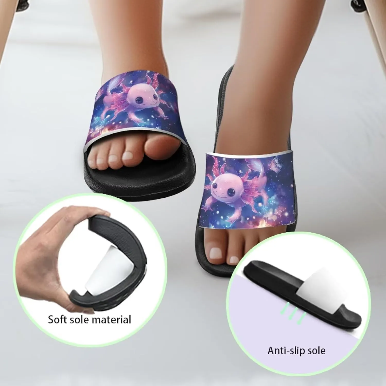 Unisex Slides for Girls Boys Comfortable Slippers Slides Non-slip Shower Shoes House Fashion Thick for Indoor & Outdoor Gifts
