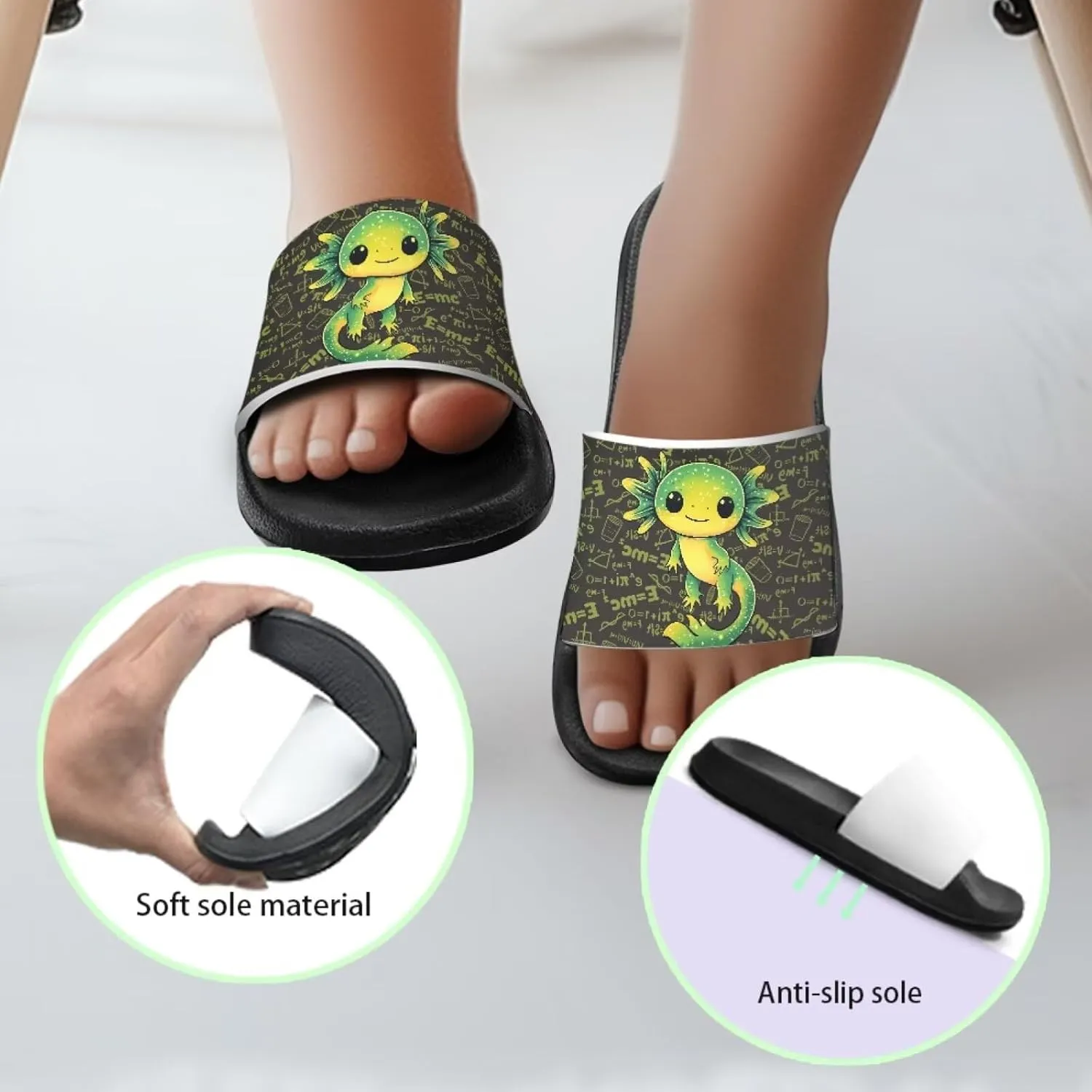 Unisex Slides for Kids Girls Boys Sandals Thick Sole Non Slip Shower Shoes Comfortable House Slippers Fashion Gifts
