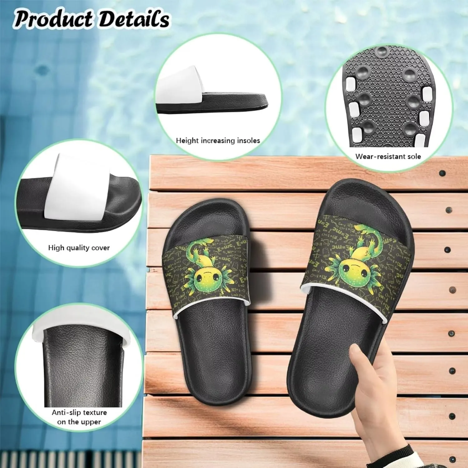 Unisex Slides for Kids Girls Boys Sandals Thick Sole Non Slip Shower Shoes Comfortable House Slippers Fashion Gifts