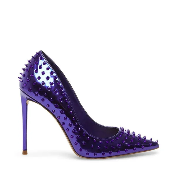Vala-S Pointed High Purple Supportive team Stud Dress Steve Stiletto Economical shipping Printed Toe Pumps Madden