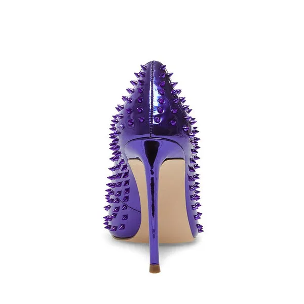 Vala-S Pointed High Purple Supportive team Stud Dress Steve Stiletto Economical shipping Printed Toe Pumps Madden