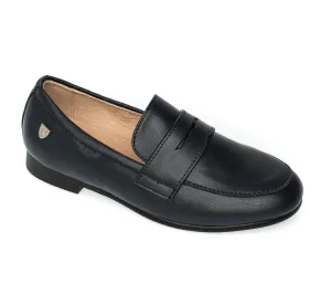 VENETTINI ASTON NAVY BOYS SLIP ON LEATHER PENNY LOAFER