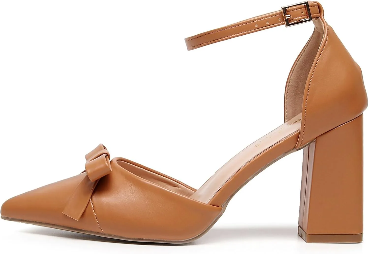 VenusCelia Women's Brightest Strap Pump Block Heel Shoe