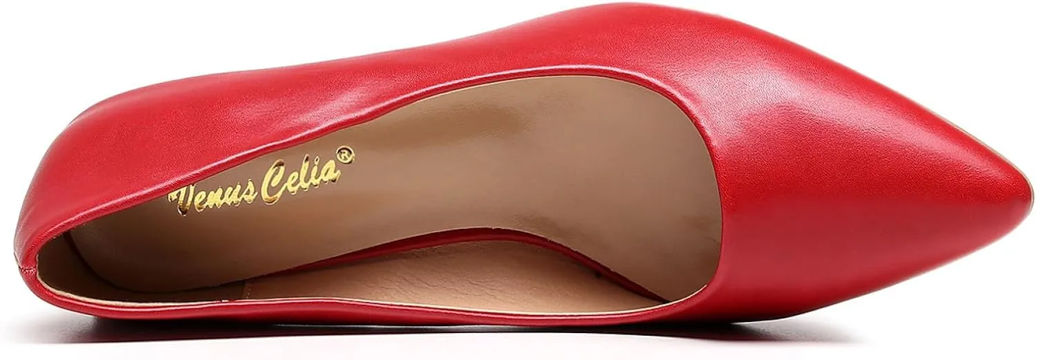 VenusCelia Women's Rokoko Pump Kitten Heel Shoe