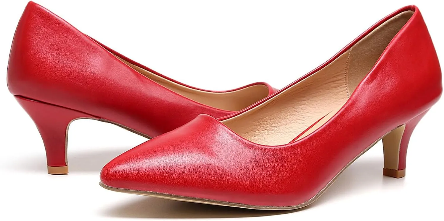 VenusCelia Women's Rokoko Pump Kitten Heel Shoe