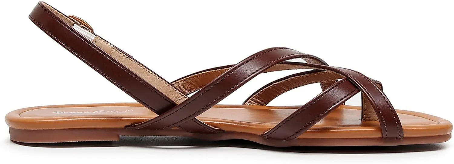VenusCelia Women's X-Band Strap Flat Sandal