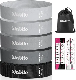 Walito Fabric Resistance Bands for Working Out,Exercise Bands for Women and Men,Non-Slip Booty Bands for Legs,Thigh Glute Bands for Workout,Fitness Bands for Yoga, Pilates, Physical Therapy and Home