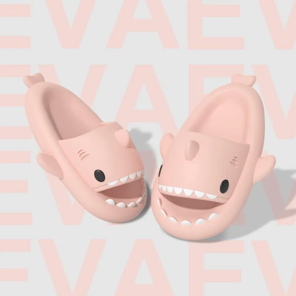 welltree Shark Slides for Women and Men Novelty Pillow Slippers Open Toe Shark Sandals Cushioned Cloud Slides