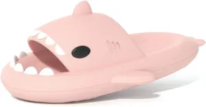 welltree Shark Slides for Women and Men Novelty Pillow Slippers Open Toe Shark Sandals Cushioned Cloud Slides