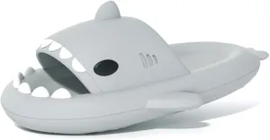welltree Shark Slides for Women and Men Novelty Pillow Slippers Open Toe Shark Sandals Cushioned Cloud Slides