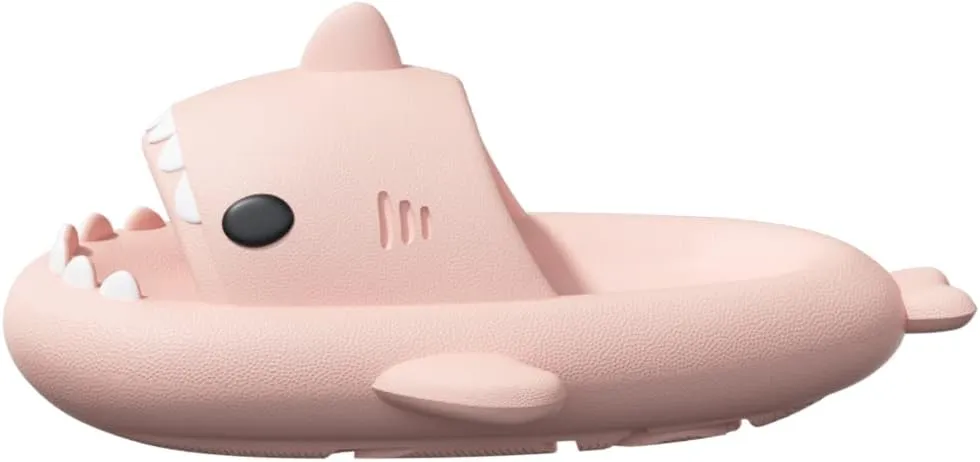 welltree Shark Slides for Women and Men Novelty Pillow Slippers Open Toe Shark Sandals Cushioned Cloud Slides