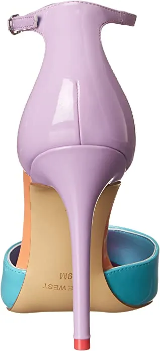 West Heel Toe Ankle Light Nine Detailed Strap Pointed Stiletto Special edition Pumps Faiz3 Blue/Lilac