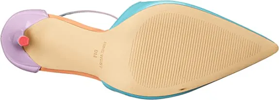 West Heel Toe Ankle Light Nine Detailed Strap Pointed Stiletto Special edition Pumps Faiz3 Blue/Lilac