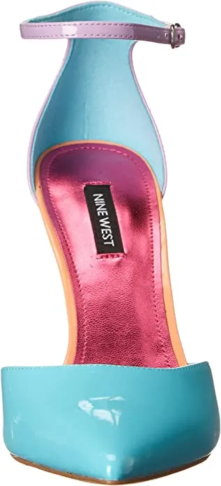 West Heel Toe Ankle Light Nine Detailed Strap Pointed Stiletto Special edition Pumps Faiz3 Blue/Lilac