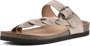 WHITE MOUNTAIN Women's Crawford Signature Comfort Molded Footbed Braided Sandal