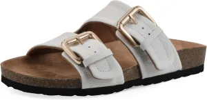 WHITE MOUNTAIN Women's Griffon Double-Buckle Signature Comfort-Molded Footbed Sandal