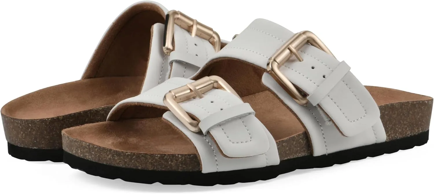 WHITE MOUNTAIN Women's Griffon Double-Buckle Signature Comfort-Molded Footbed Sandal