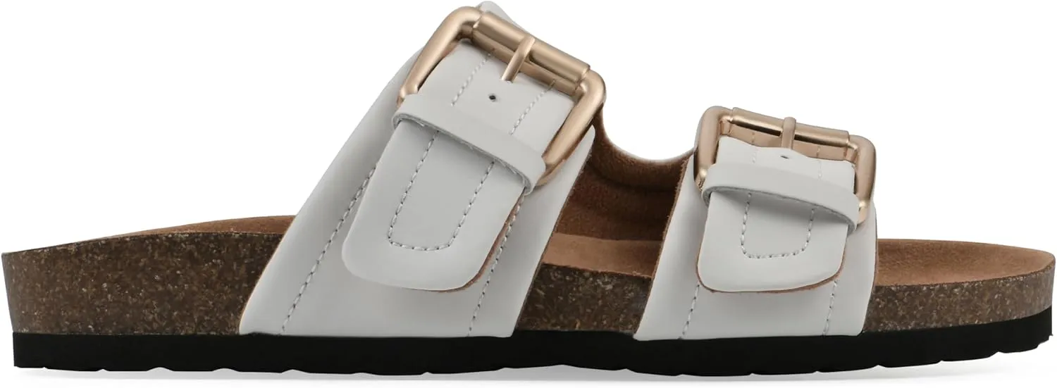 WHITE MOUNTAIN Women's Griffon Double-Buckle Signature Comfort-Molded Footbed Sandal