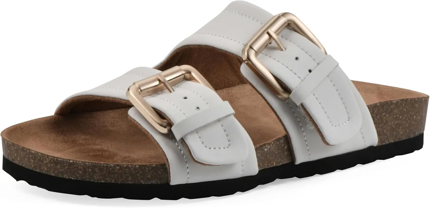 WHITE MOUNTAIN Women's Griffon Double-Buckle Signature Comfort-Molded Footbed Sandal
