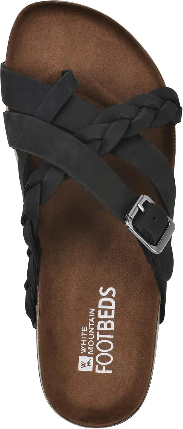 WHITE MOUNTAIN Women's Harrington Braided Signature Comfort-Molded Footbed Sandal