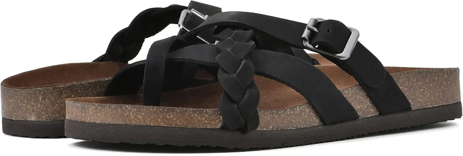 WHITE MOUNTAIN Women's Harrington Braided Signature Comfort-Molded Footbed Sandal