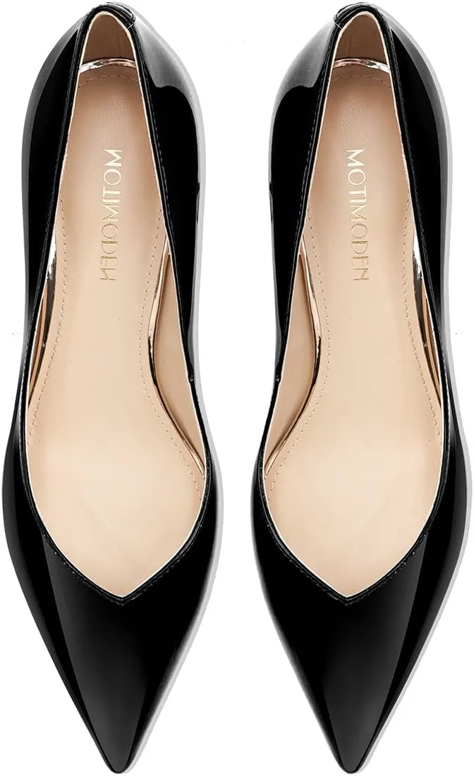Women Low Kitten Heels Women's Dressy Pumps Pointed Closed Toe Elegant Wedding Pumps Formal Work Office Comfortable Shoes Classic Pumps for Women