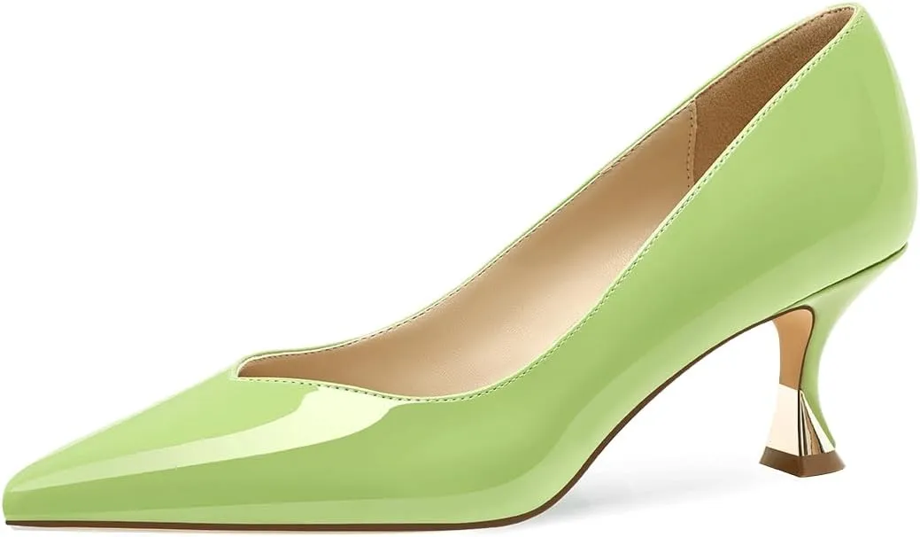 Women Low Kitten Heels Women's Dressy Pumps Pointed Closed Toe Elegant Wedding Pumps Formal Work Office Comfortable Shoes Classic Pumps for Women