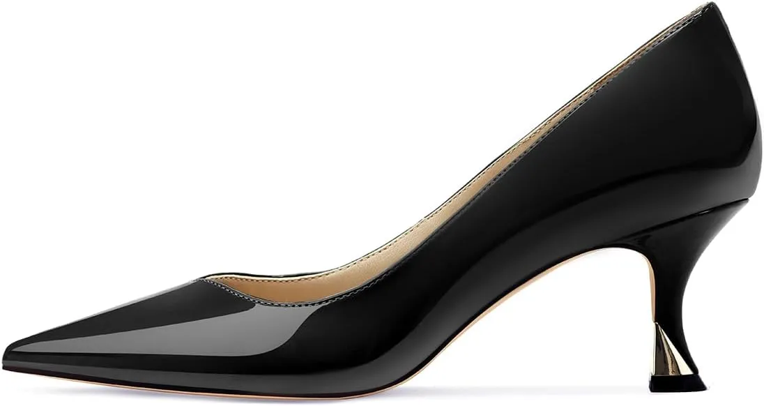 Women Low Kitten Heels Women's Dressy Pumps Pointed Closed Toe Elegant Wedding Pumps Formal Work Office Comfortable Shoes Classic Pumps for Women