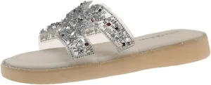 Women's Bling Slide Sandals with Non-Slip Sole Sparkling Straps & Light Cushion for Casual Summer Style
