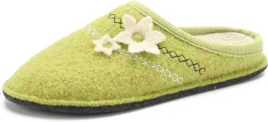 Women's Boiled Wool House Slippers Breathable Sweat Free Clog Slip on Mule Indoor/Outdoor Slipper