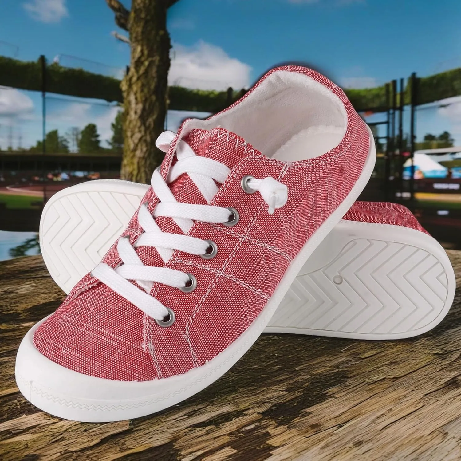 Women's Canvas Sneakers Comfortable, Lightweight, Distressed, Mixed Print, Casual Shoes for Teens