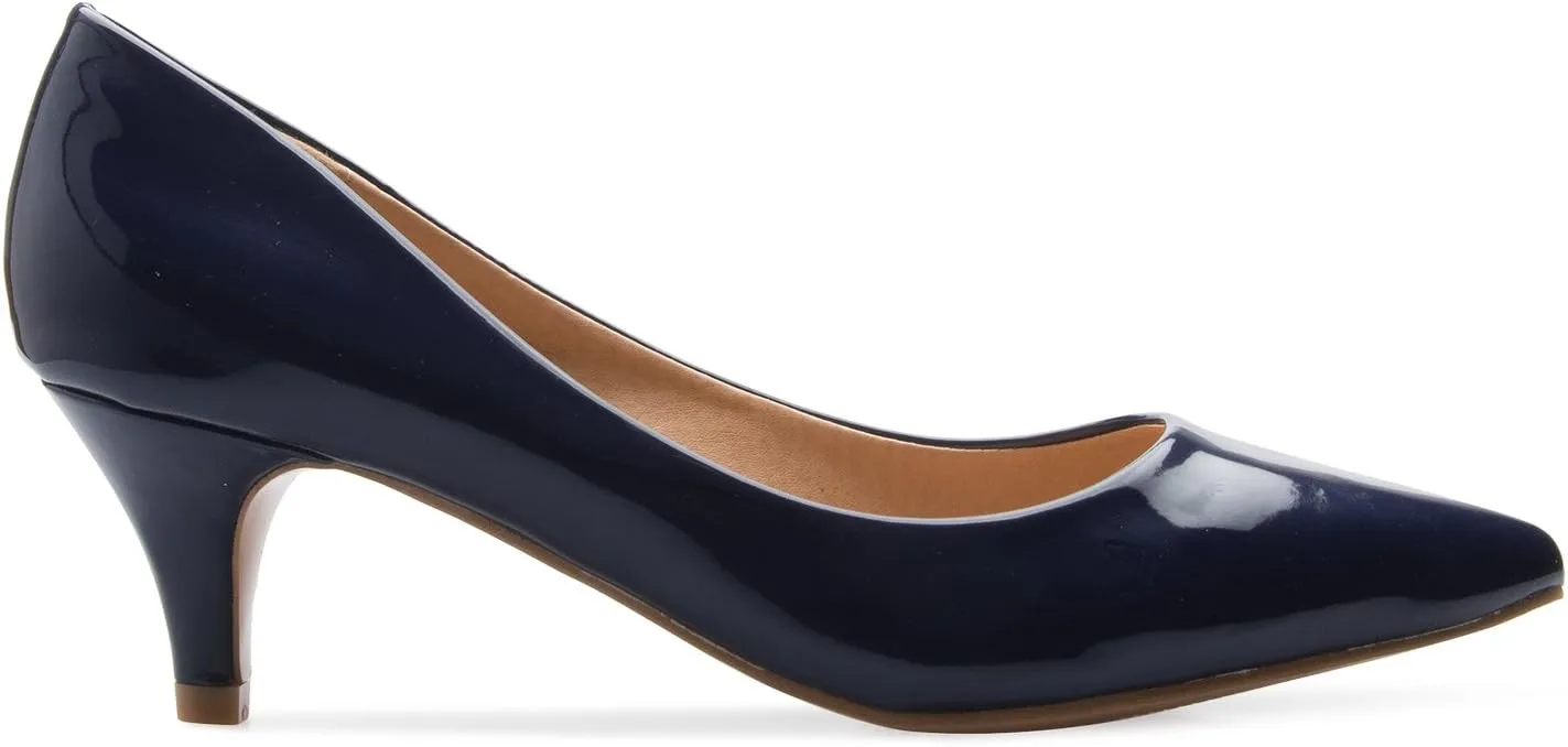 Women's Classic D'Orsay Closed Toe Kitten Heel Pump - Casual, Comfort