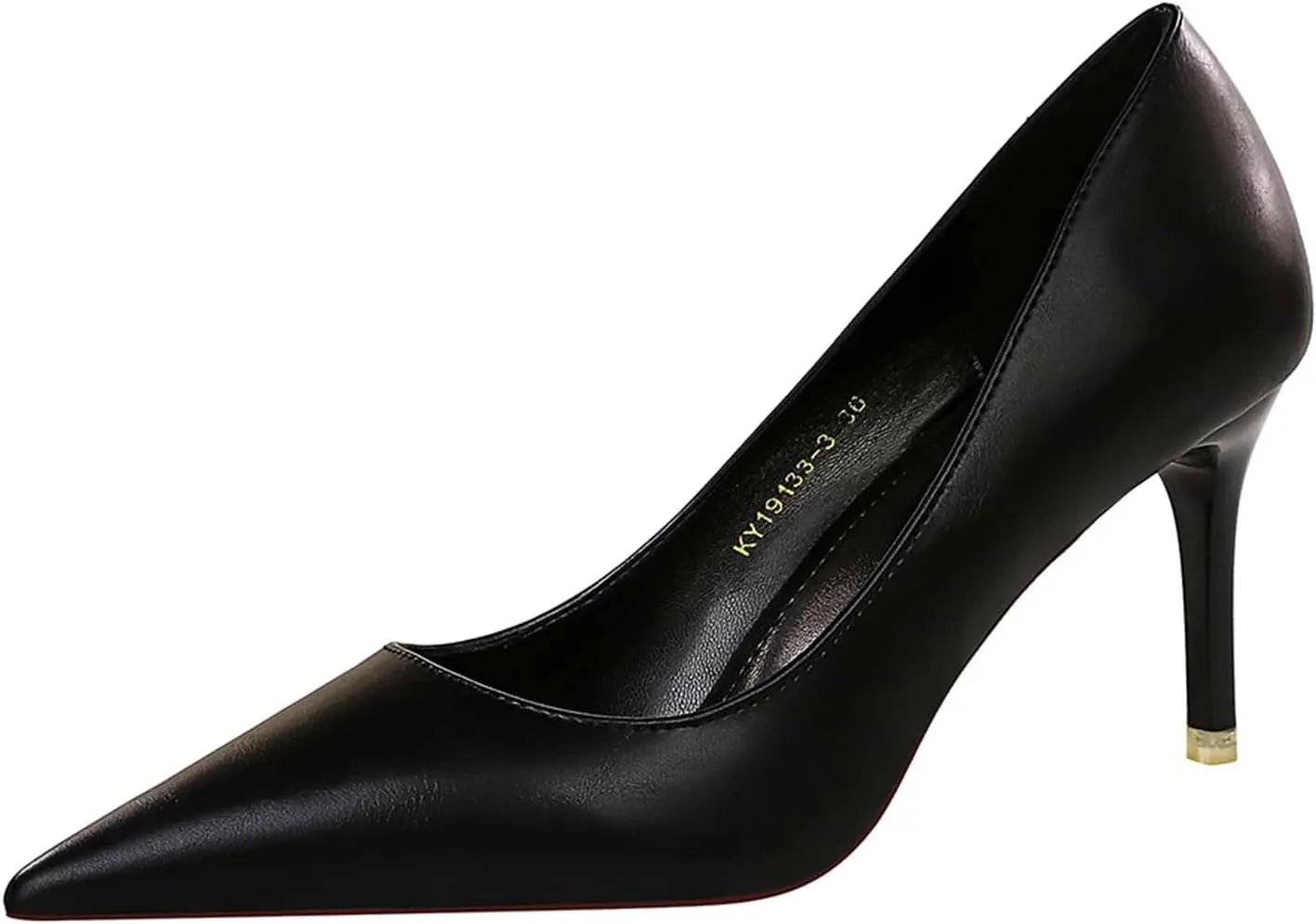 Women's Classic Pointed Toe Mid Heels Pumps Wedding Dress Office Shoes LB077