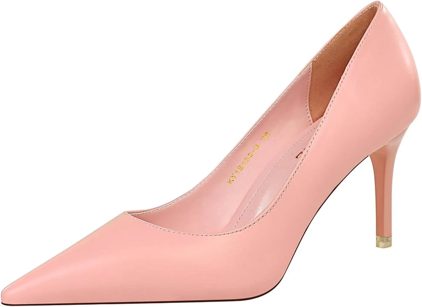 Women's Classic Pointed Toe Mid Heels Pumps Wedding Dress Office Shoes LB077
