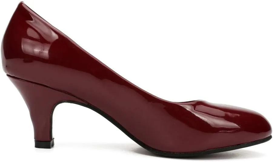Women's Classic Round Toe Pump Kitten Low Heel Shoes